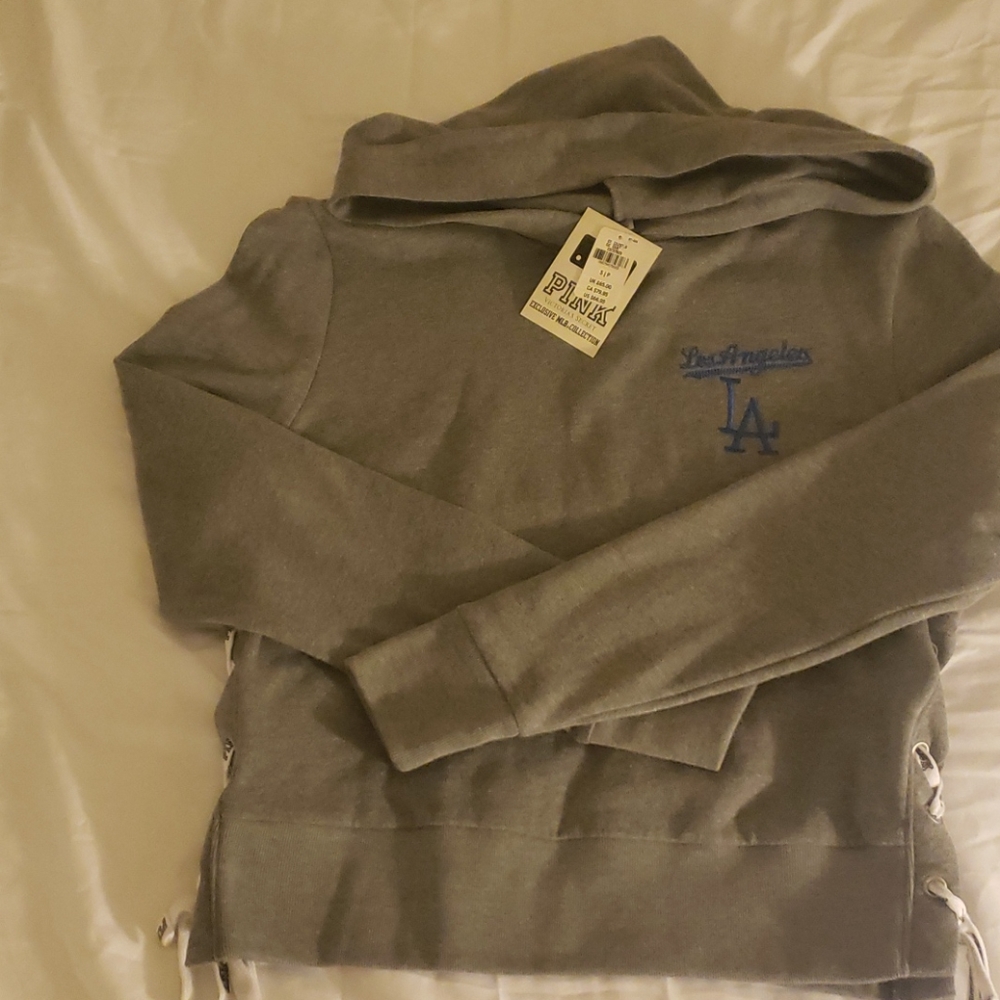 VS Pink Dodgers crop hoodie